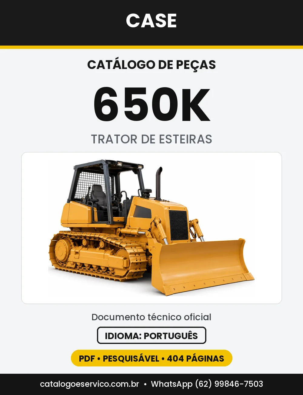 Catálogo de Peças Case 650K Série 2 — capa do catálogo em PDF