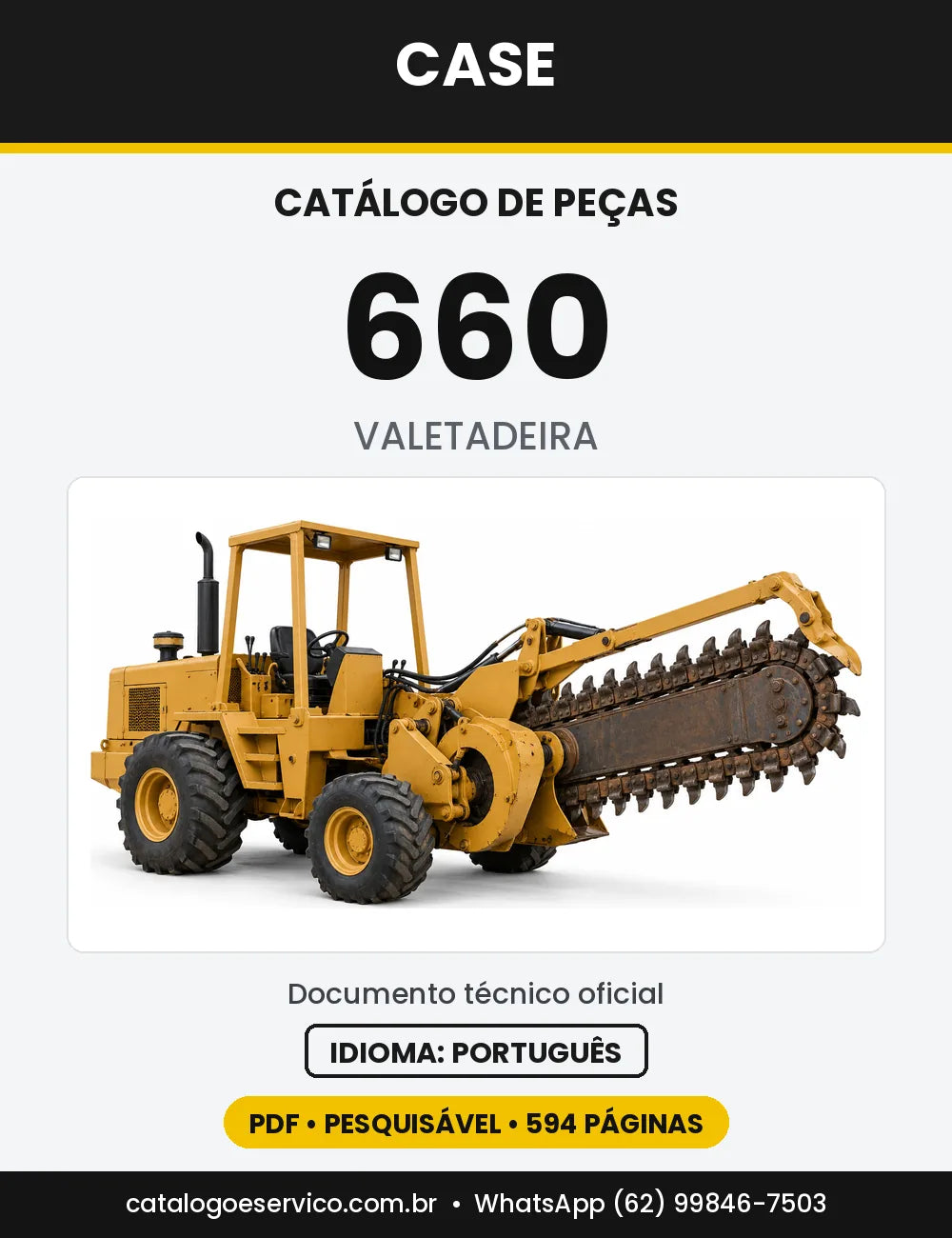 Catálogo de Peças Case 660 — capa do catálogo em PDF
