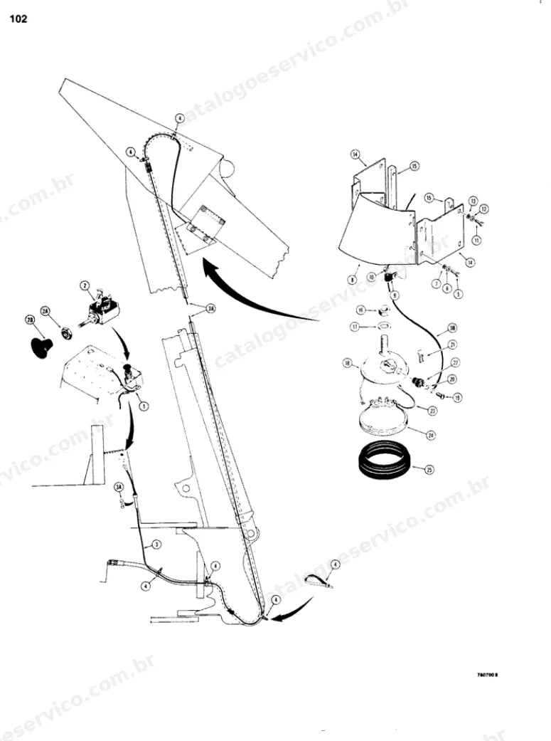 Catálogo de Peças Case 680G — vista explodida de peças, imagem 2