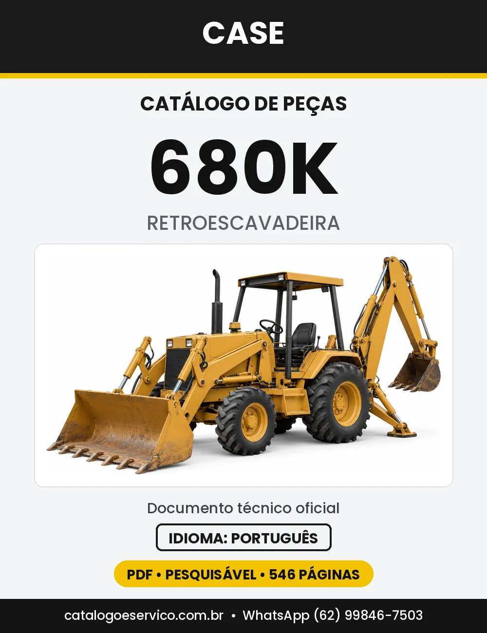 Catálogo de Peças Case 680K — capa do catálogo em PDF