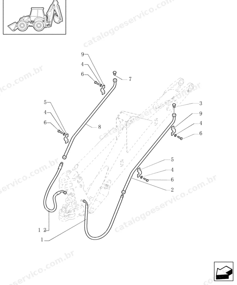 Catálogo de Peças Case 695SM (Super-M e Super-M 4WS) — vista explodida de peças, imagem 3