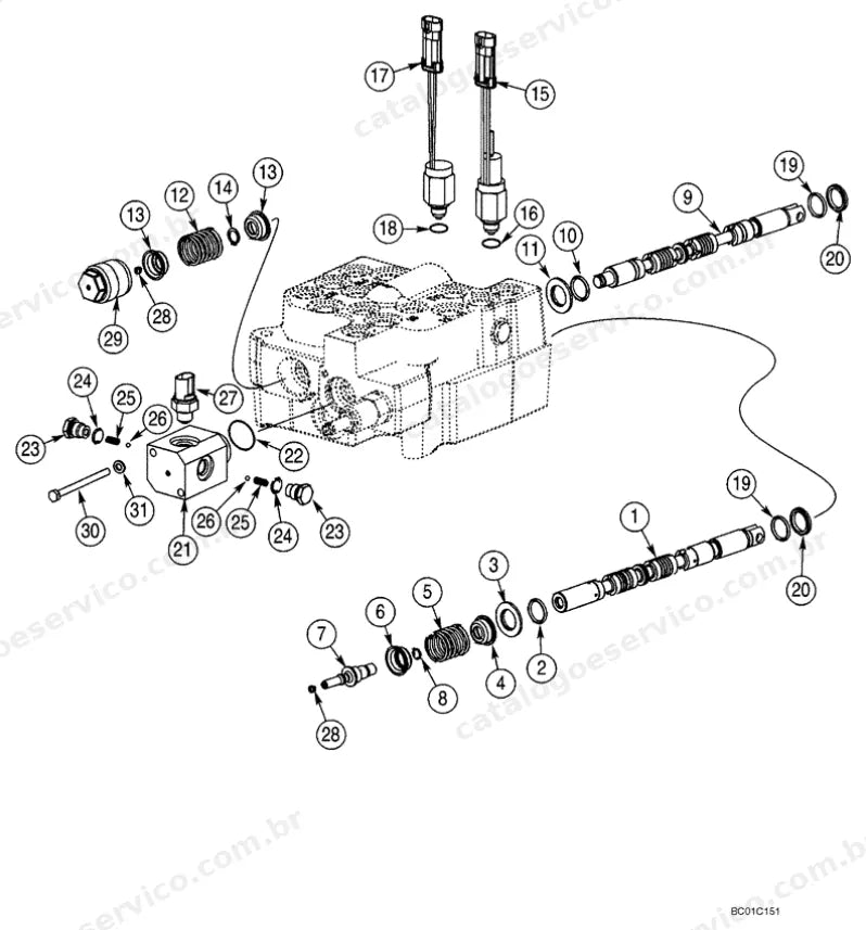 Catálogo de Peças Case 70XT — vista explodida de peças, imagem 4