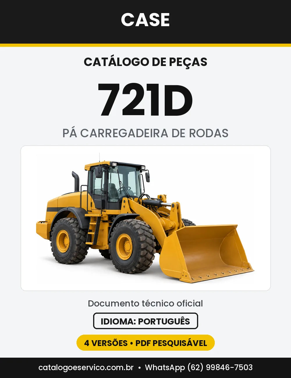 Catálogo de Peças Case 721D — capa do catálogo em PDF