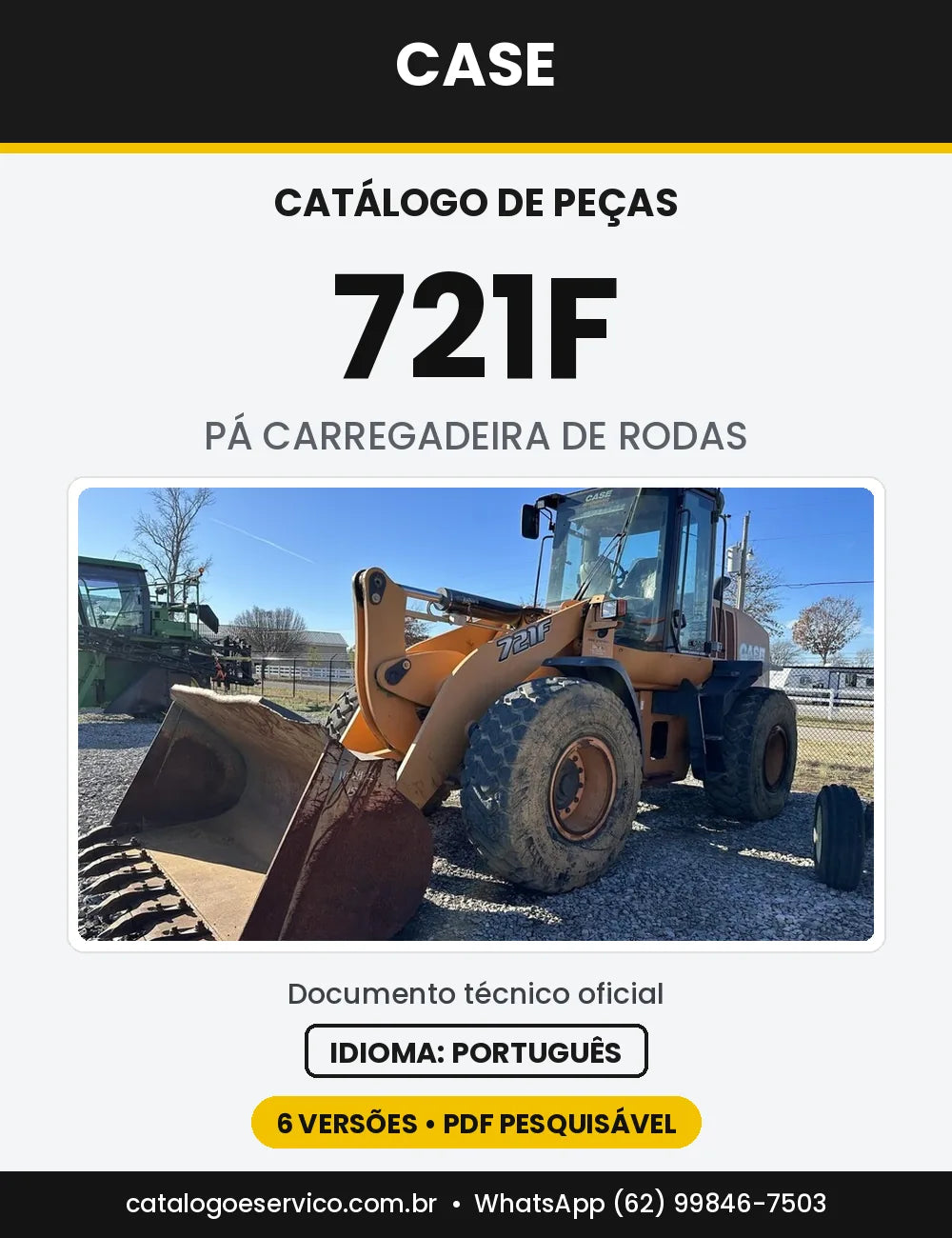 Catálogo de Peças Case 721F — capa do catálogo em PDF