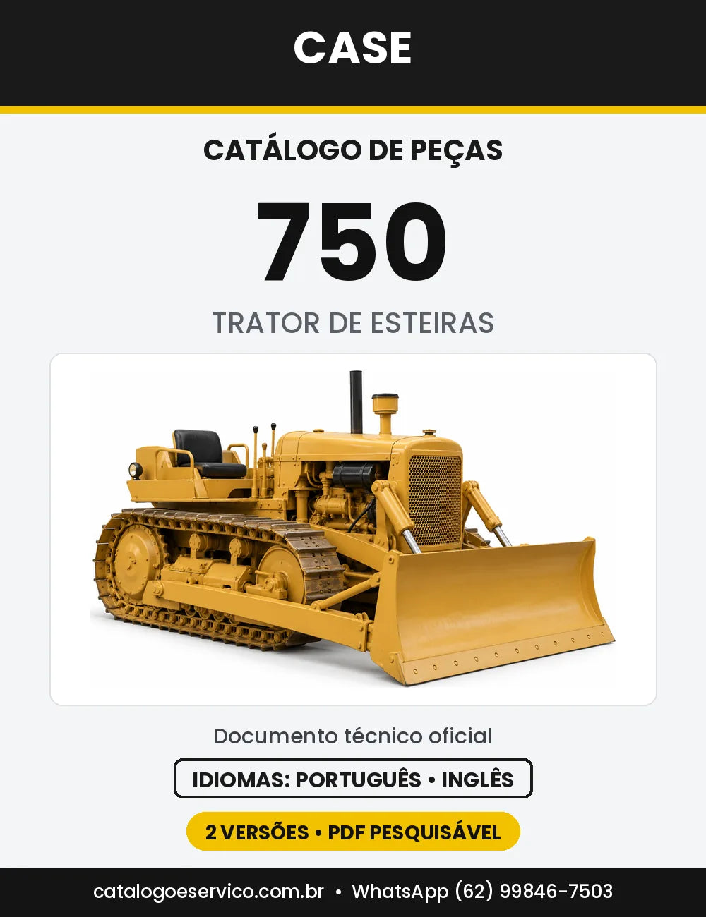 Catálogo de Peças Case 750 — capa do catálogo em PDF