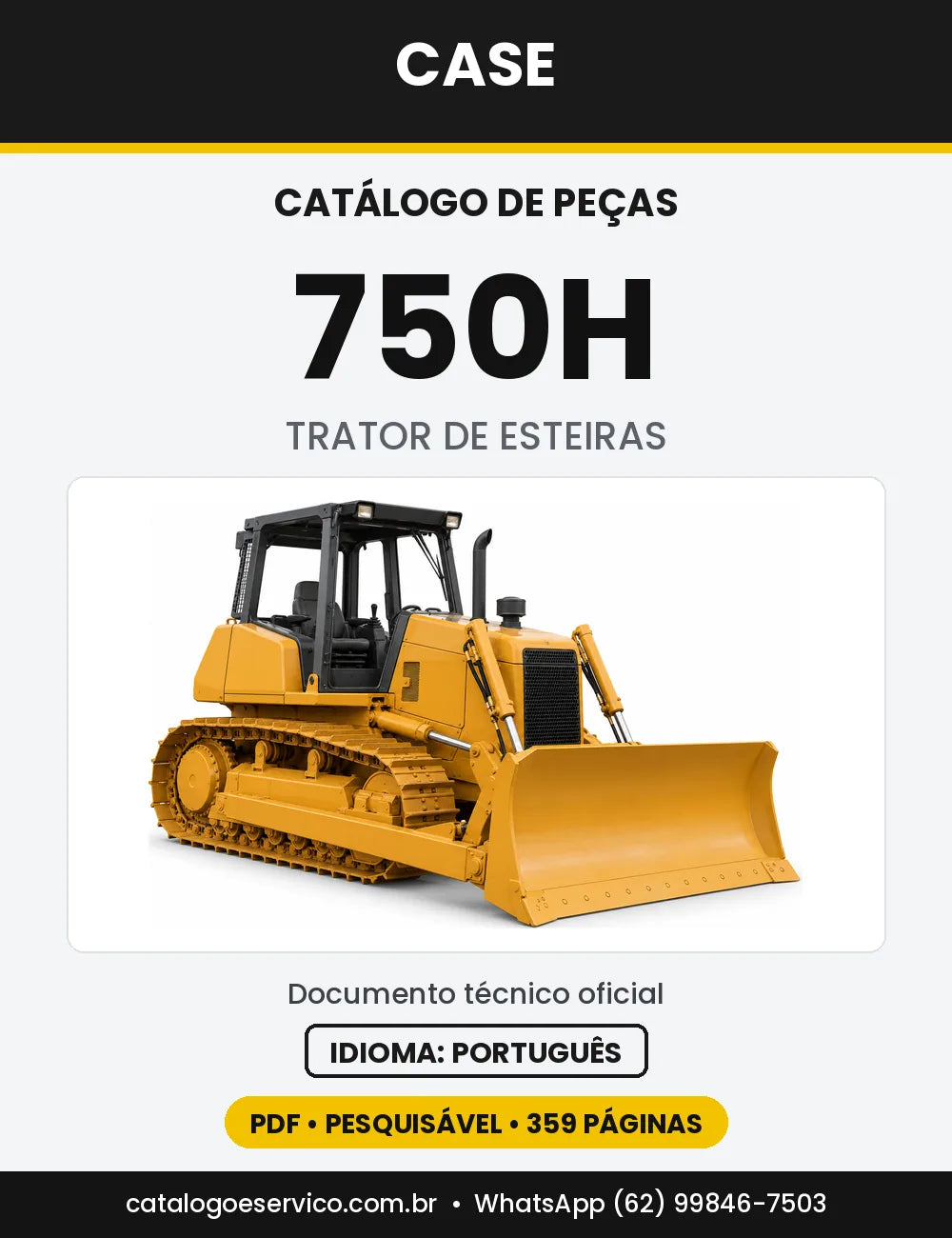 Catálogo de Peças Case 750H — capa do catálogo em PDF