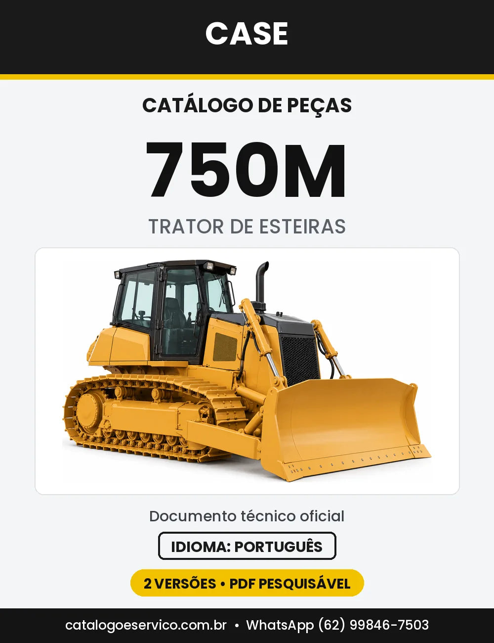 Catálogo de Peças Case 750M (LT, WT-LGP) — capa do catálogo em PDF
