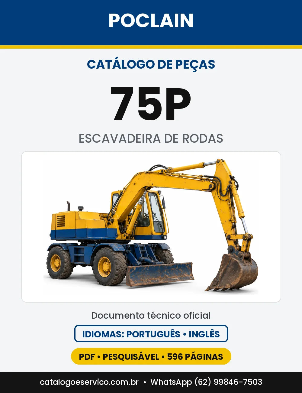 Catálogo de Peças Poclain 75P — capa do catálogo em PDF