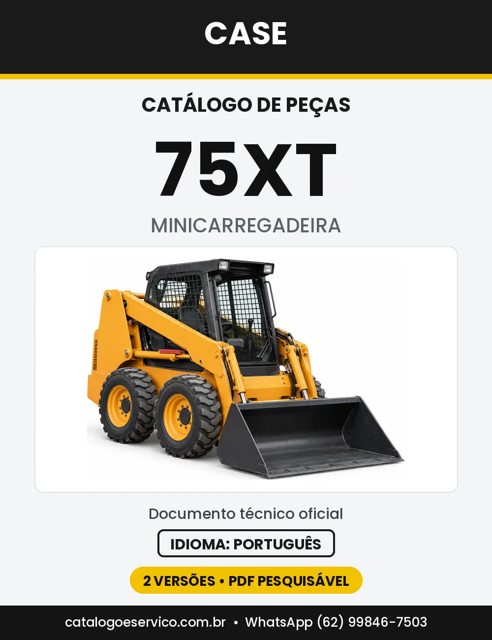 Catálogo de Peças Case 75XT (Por Série e Geral com Acessórios) — capa do catálogo em PDF