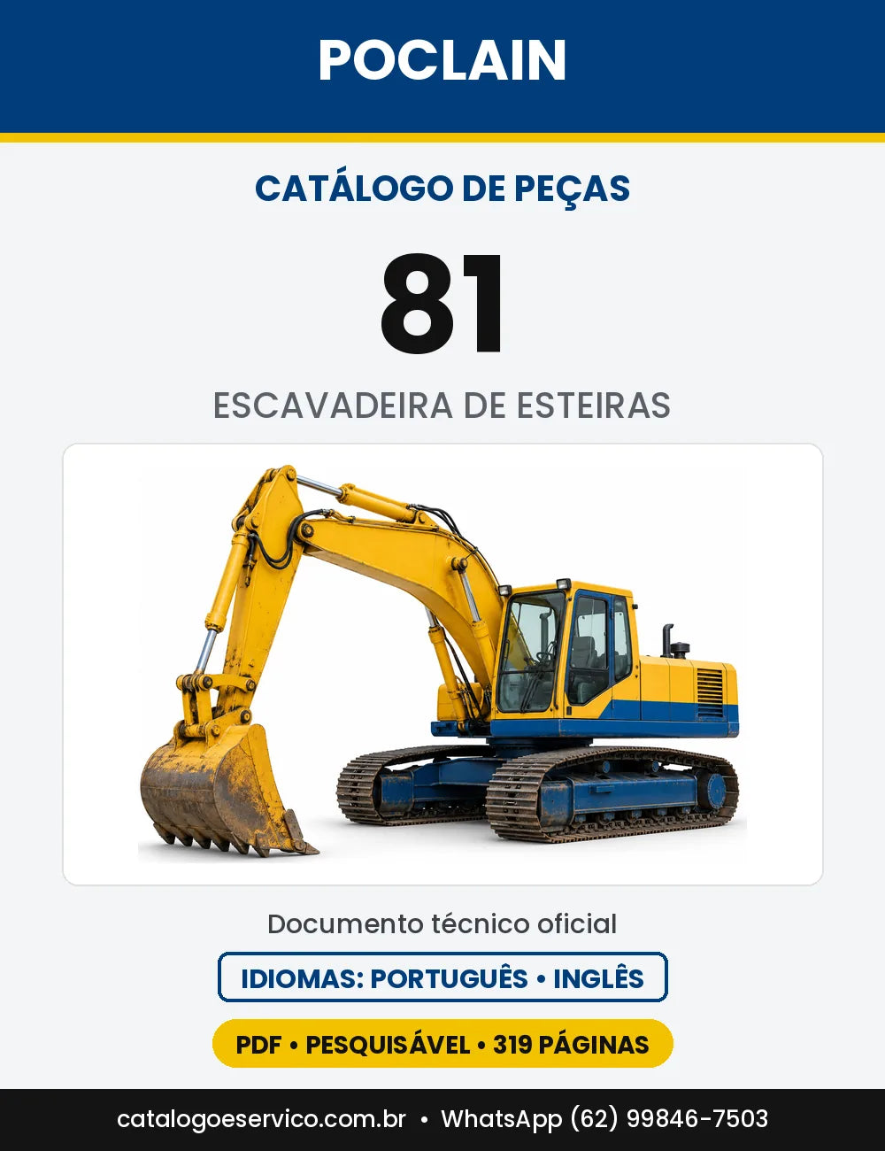 Catálogo de Peças Poclain 81 — capa do catálogo em PDF