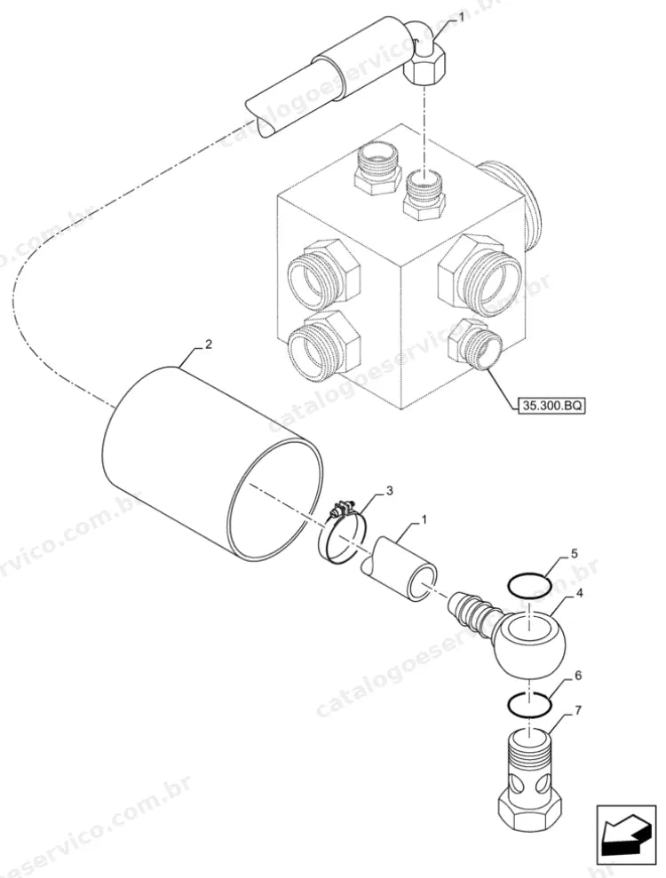 Catálogo de Peças Case 836C (4WD, AWD) — vista explodida de peças, imagem 2