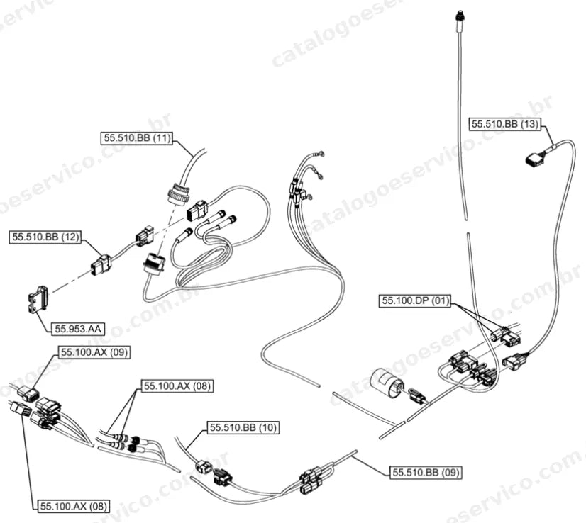 Catálogo de Peças Case 836C (4WD, AWD) — vista explodida de peças, imagem 4