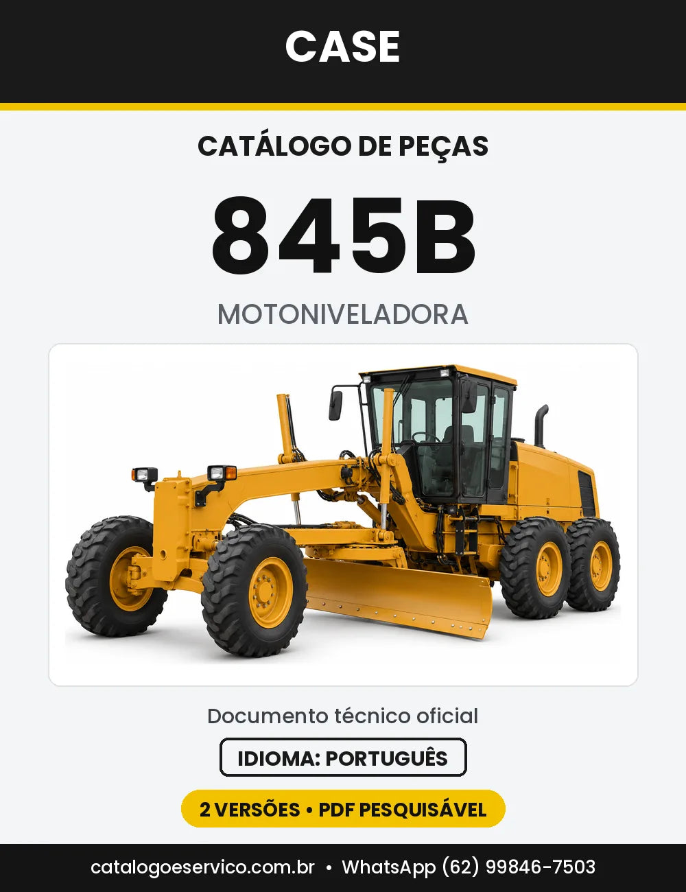 Catálogo de Peças Case 845B — capa do catálogo em PDF