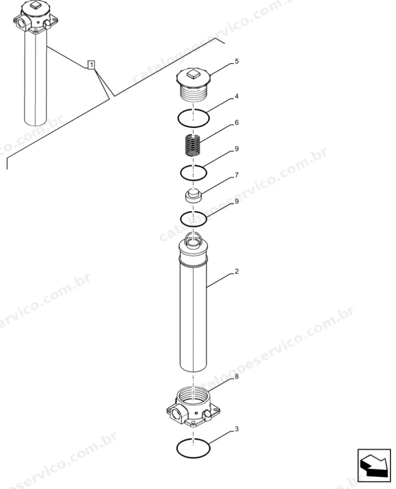 Catálogo de Peças Case 856C (4WD, AWD) — vista explodida de peças, imagem 2