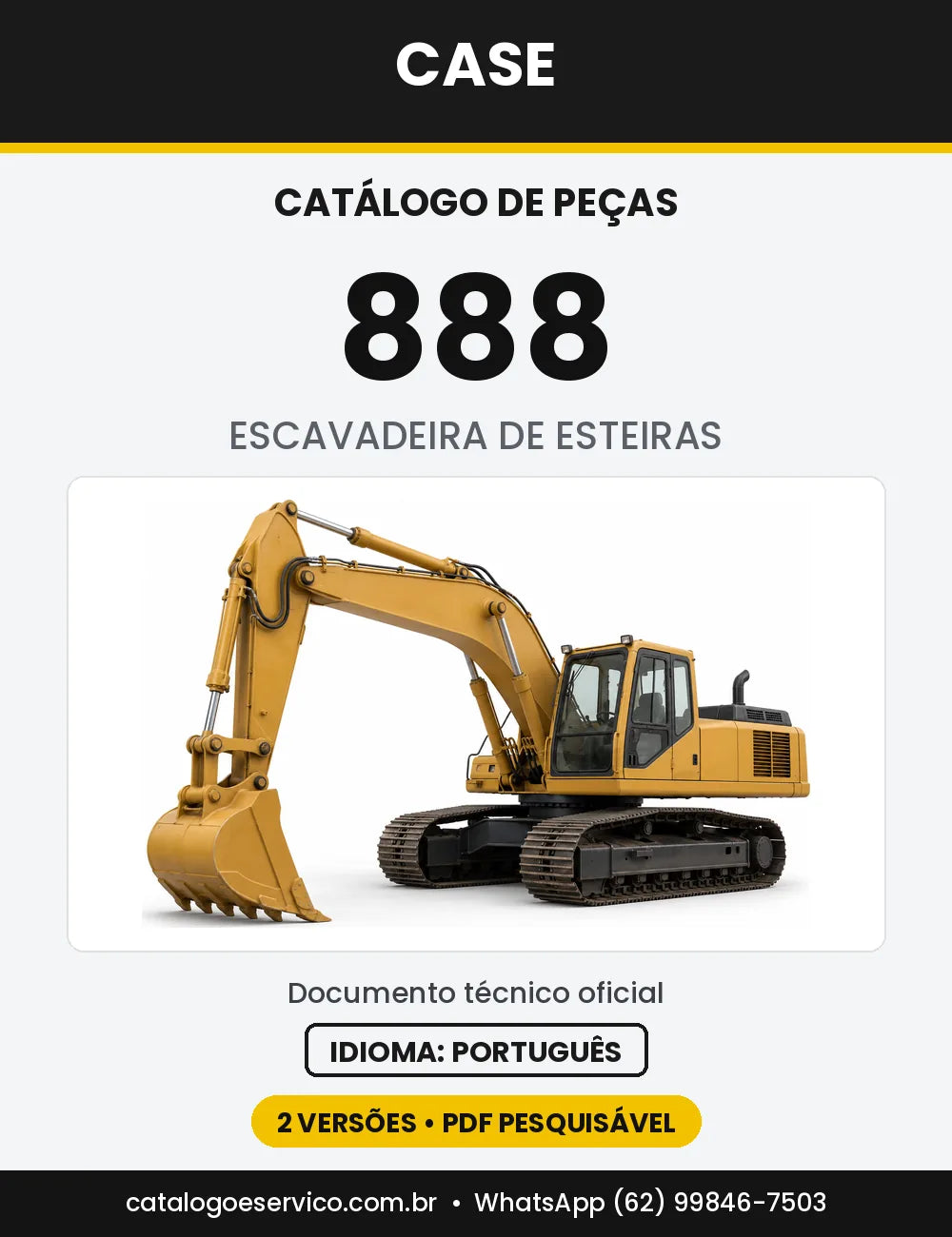 Catálogo de Peças Case 888 (CK, CKE) — capa do catálogo em PDF