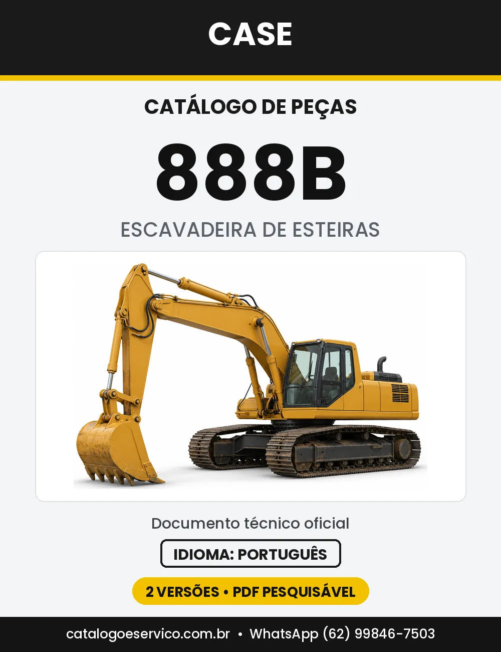 Catálogo de Peças Case 888B (CK, CKE) — capa do catálogo em PDF
