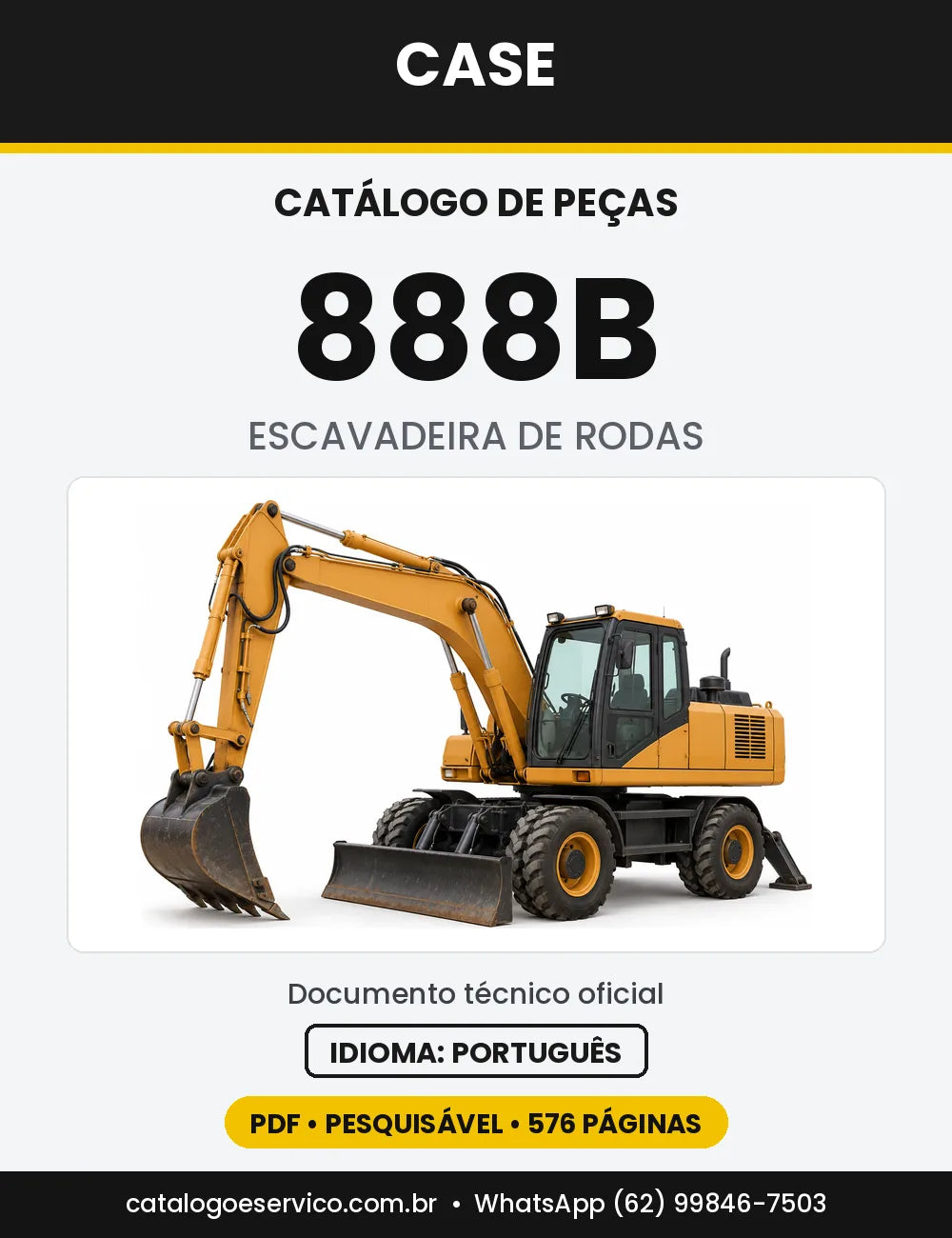 Catálogo de Peças Case 888B — capa do catálogo em PDF
