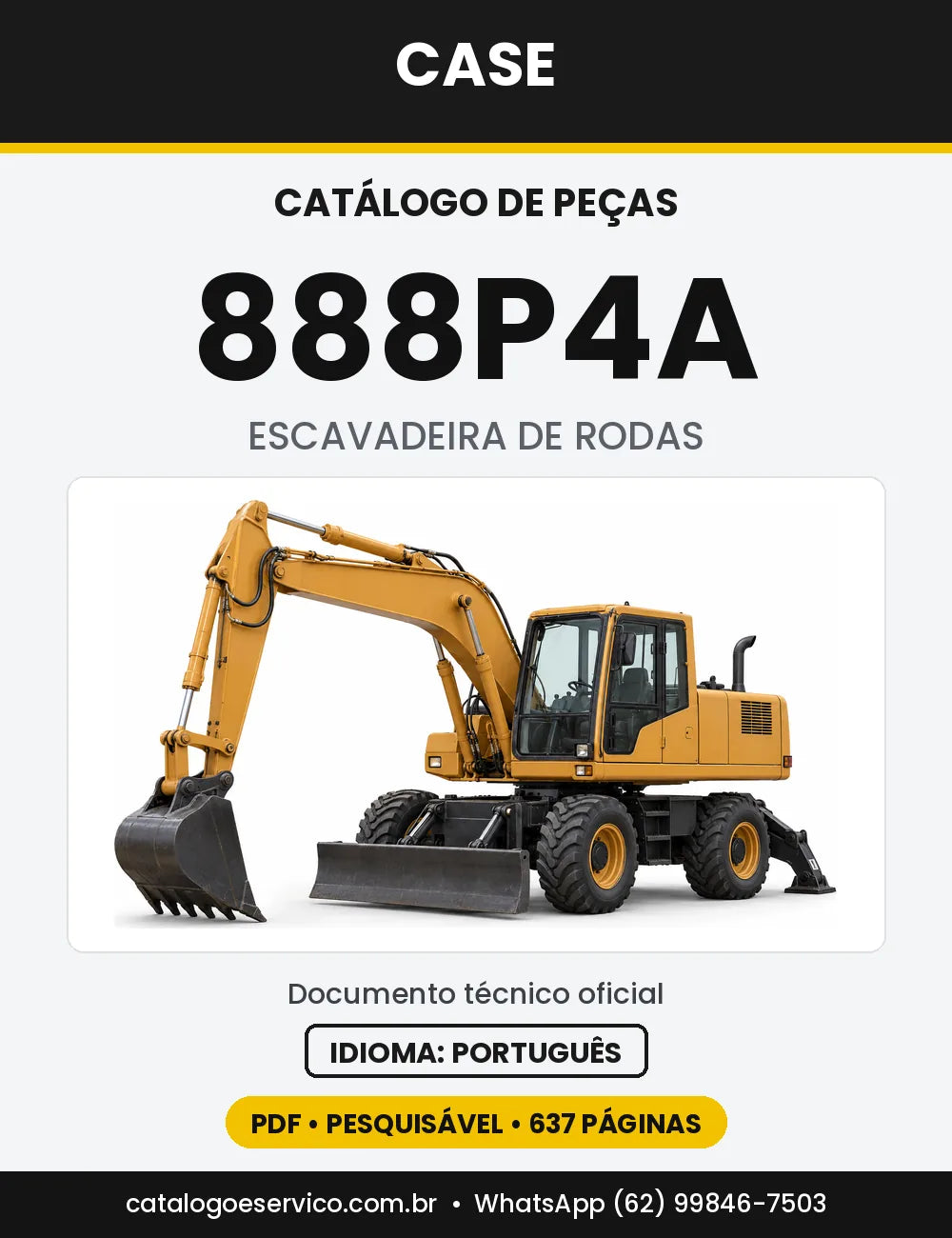 Catálogo de Peças Case 888P4A — capa do catálogo em PDF