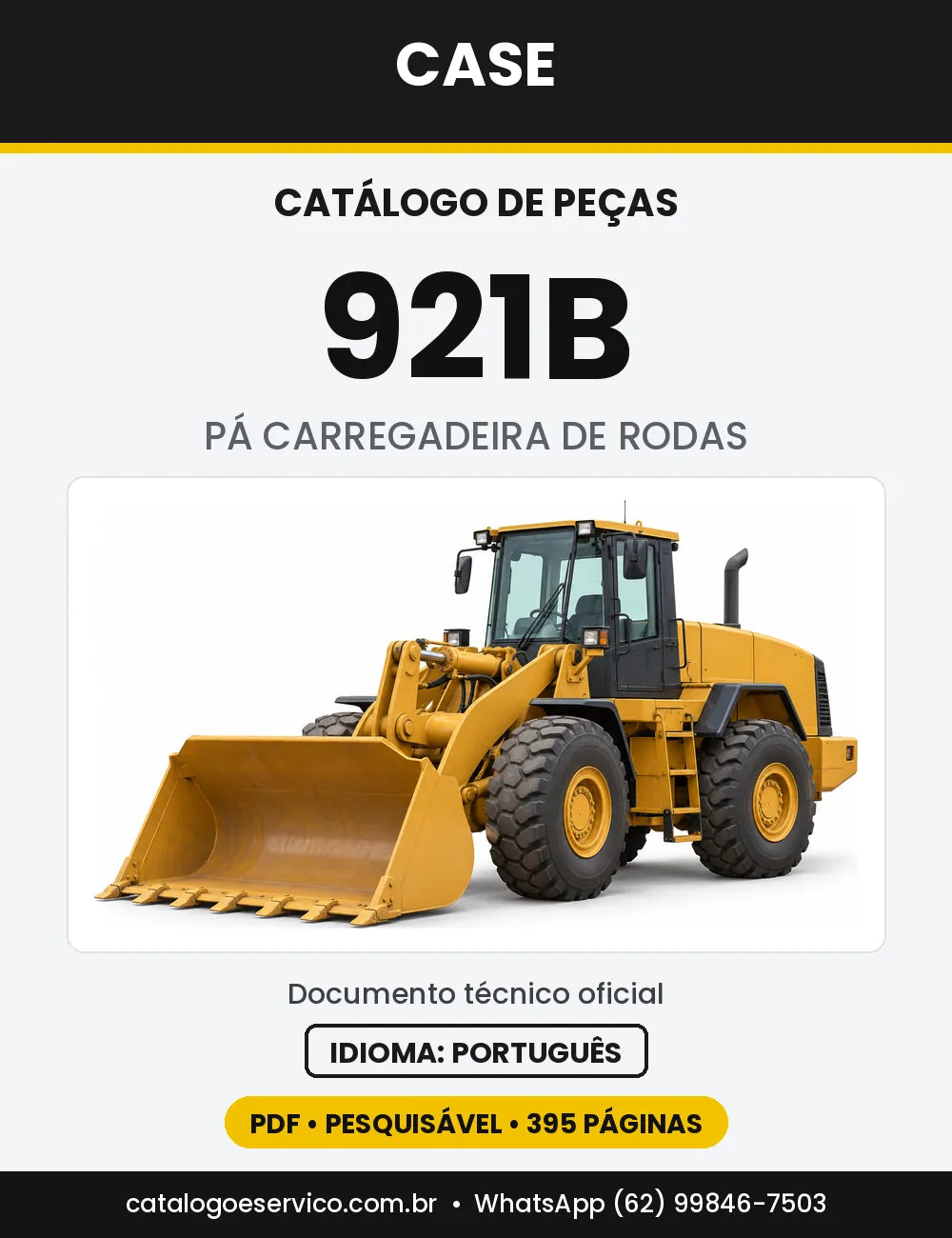 Catálogo de Peças Case 921B — capa do catálogo em PDF