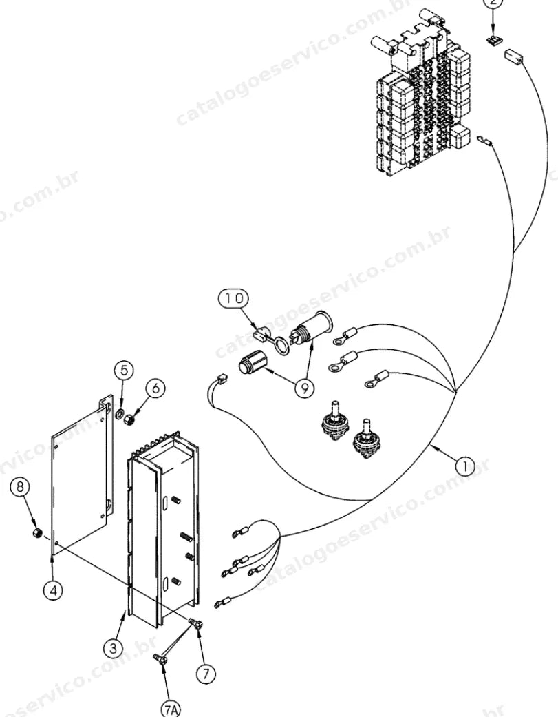 Catálogo de Peças Case 921C (até e a partir da série JEE0155001) — vista explodida de peças, imagem 2