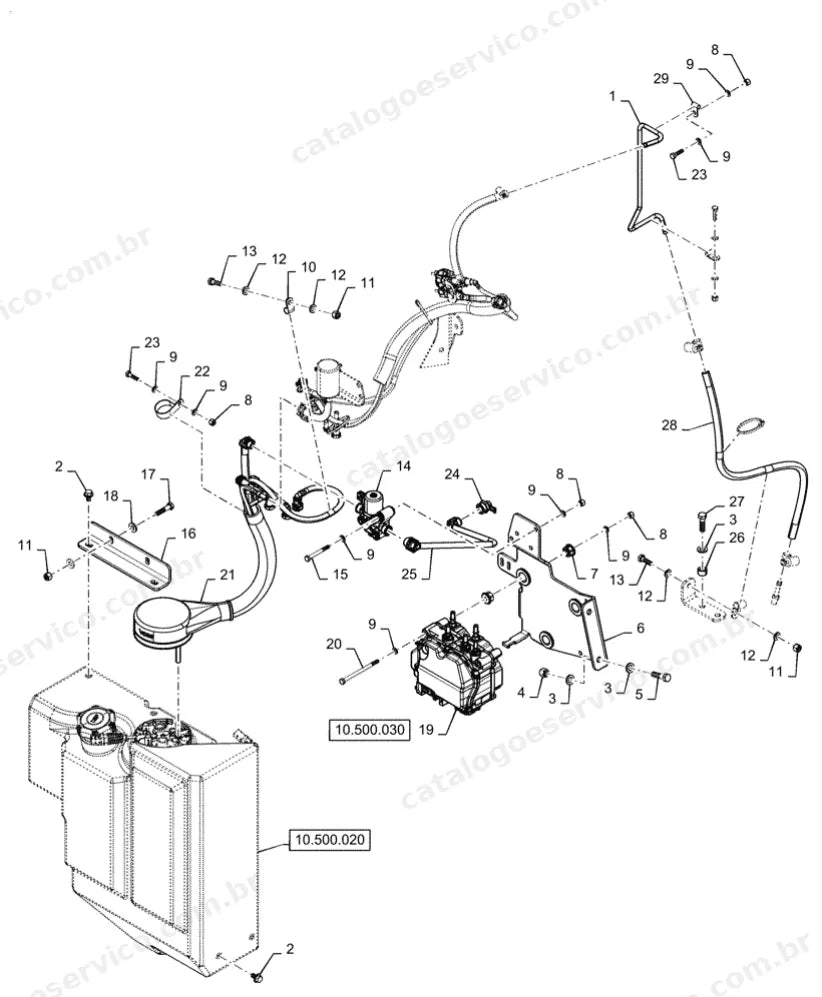 Catálogo de Peças Case 921G — vista explodida de peças, imagem 1