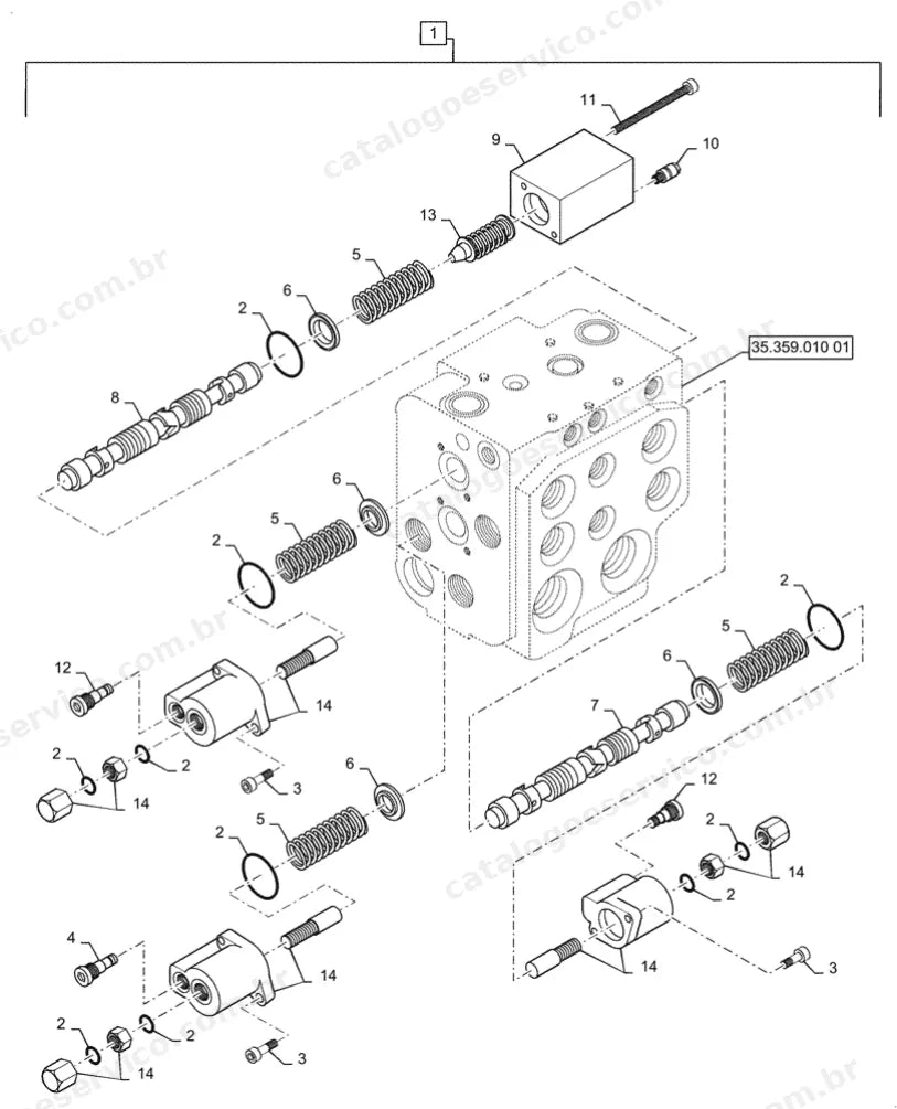Catálogo de Peças Case 921G — vista explodida de peças, imagem 3