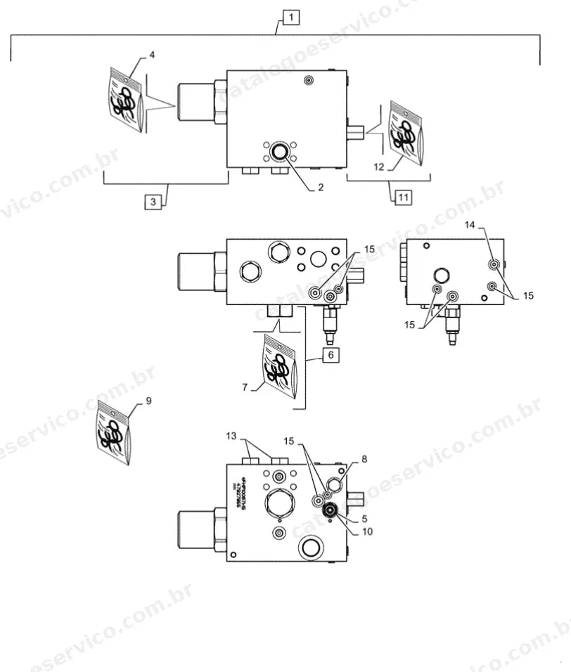 Catálogo de Peças Case 921G — vista explodida de peças, imagem 4