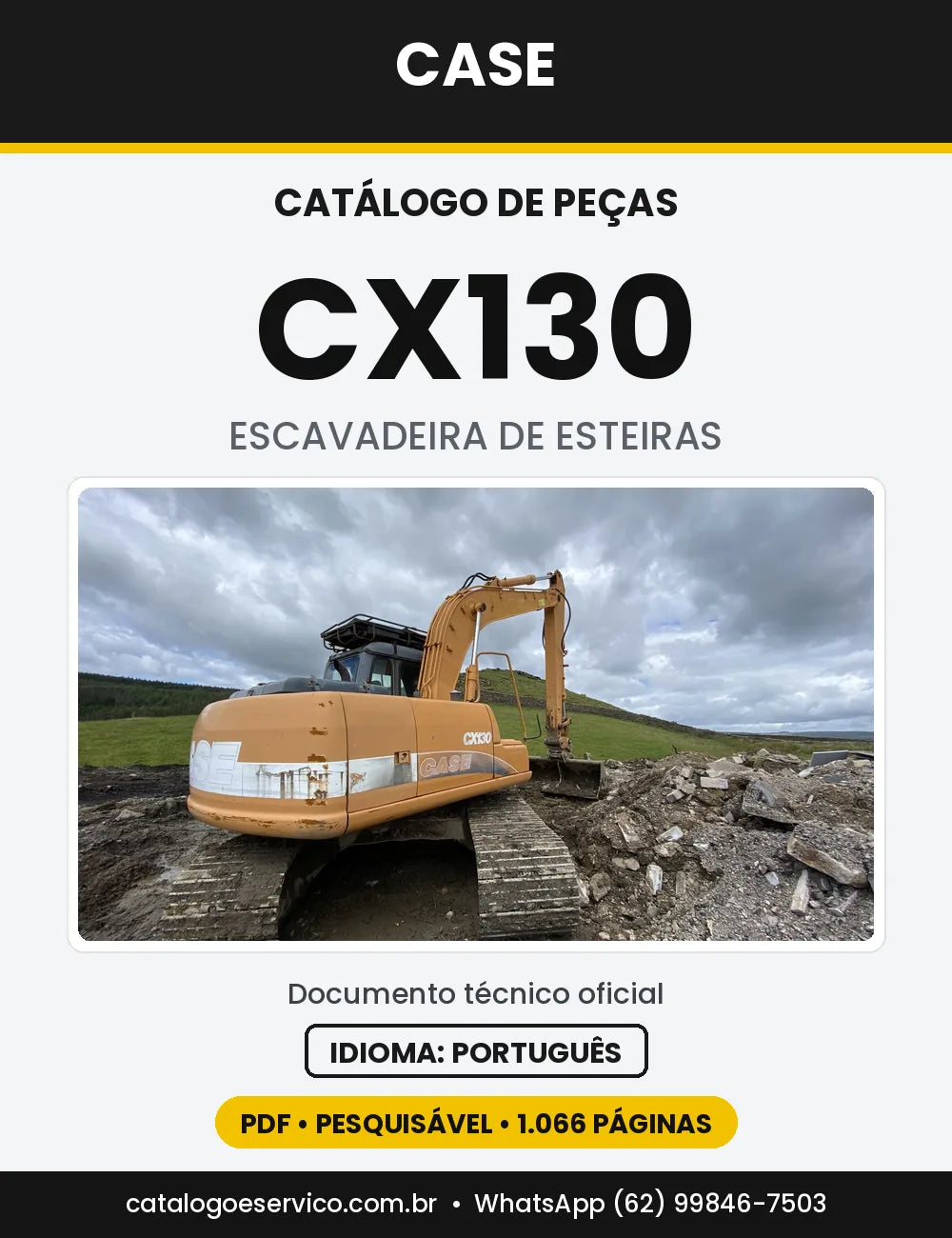 Catálogo de Peças Case CX130 — capa do catálogo em PDF