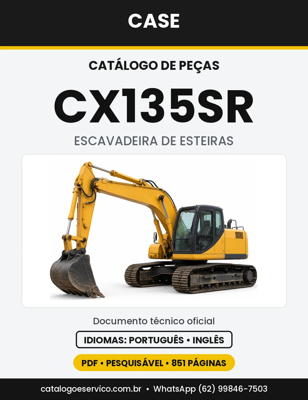 Catálogo de Peças Case CX135SR — versão CX135SR Tier 3 — Europa (2008)