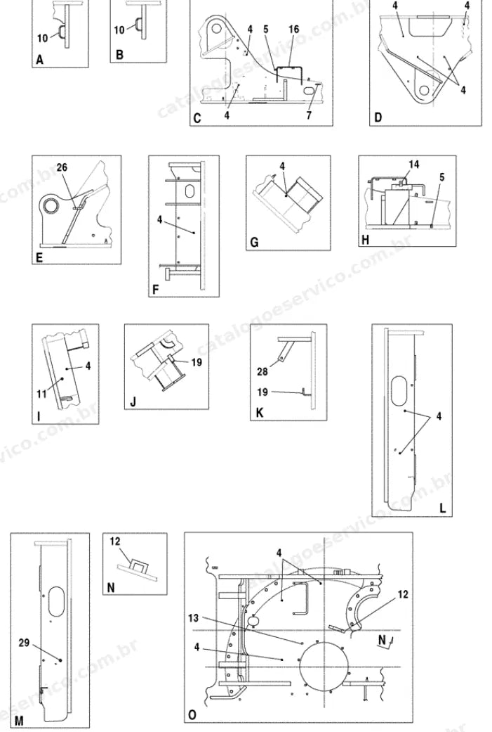 Catálogo de Peças Case CX135SR — vista explodida de peças, imagem 2