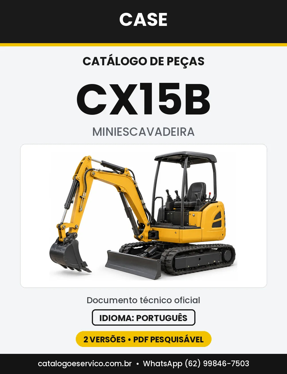 Catálogo de Peças Case CX15B Série 2 — capa do catálogo em PDF