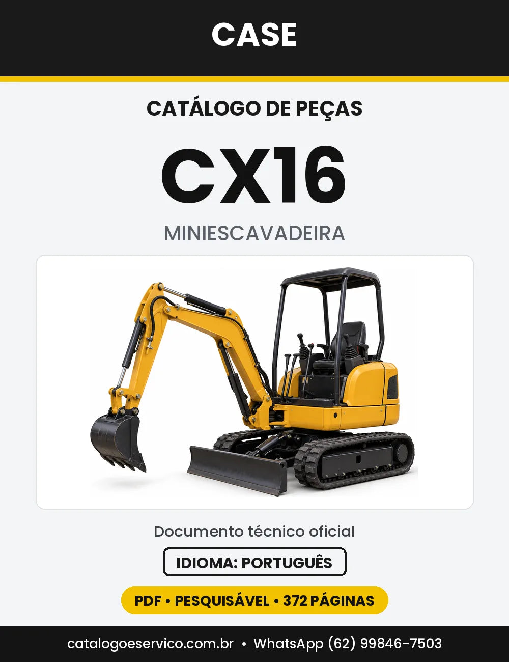 Catálogo de Peças Case CX16 — capa do catálogo em PDF