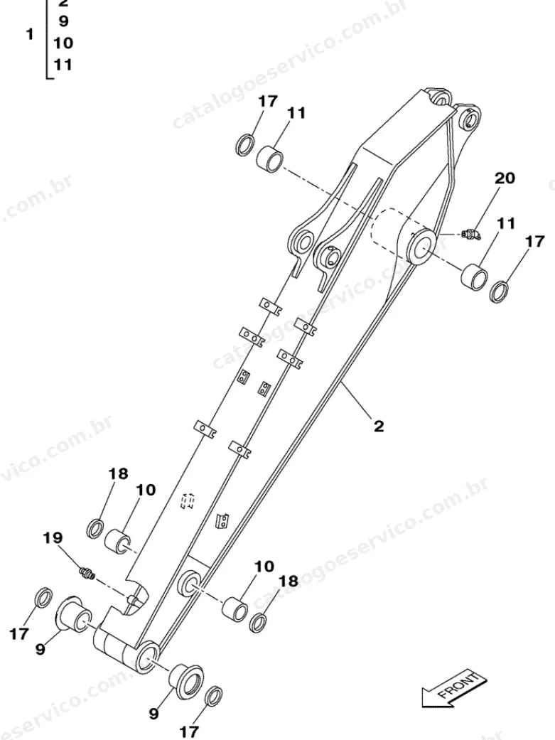 Catálogo de Peças Case CX160 — vista explodida de peças, imagem 4