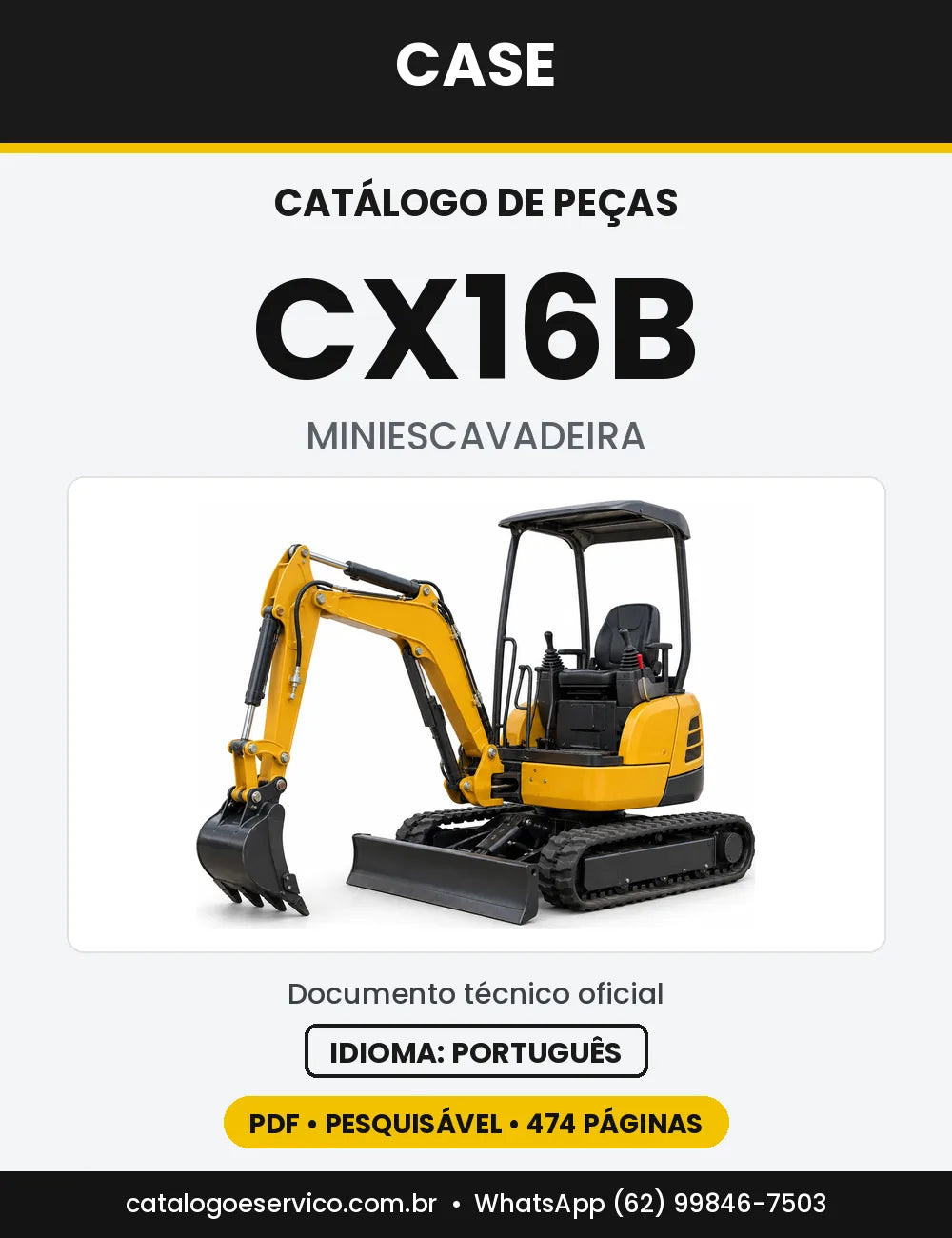 Catálogo de Peças Case CX16B — capa do catálogo em PDF