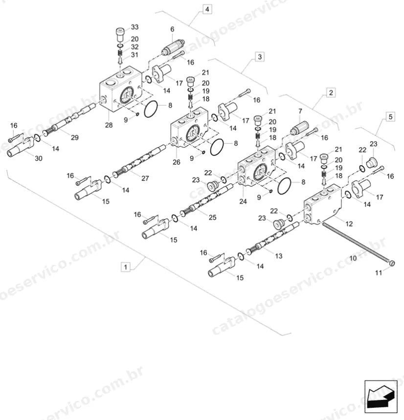 Catálogo de Peças Case CX17C — vista explodida de peças, imagem 4