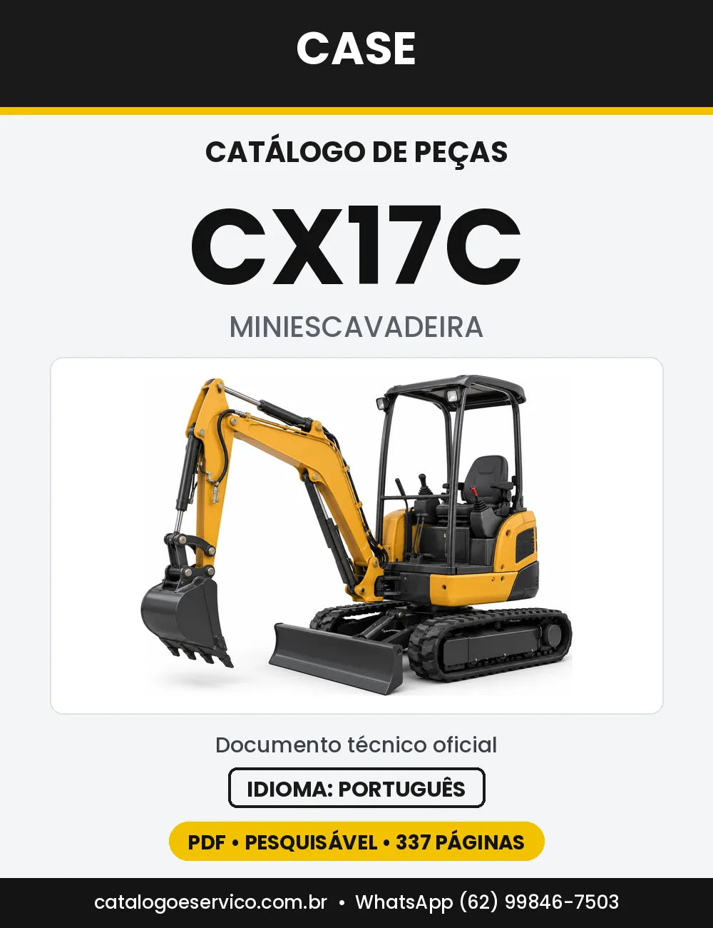 Catálogo de Peças Case CX17C — capa do catálogo em PDF