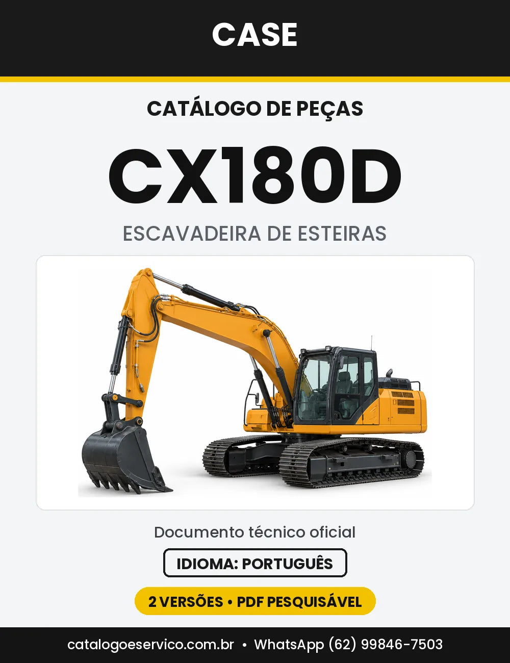 Catálogo de Peças Case CX180D LC — capa do catálogo em PDF