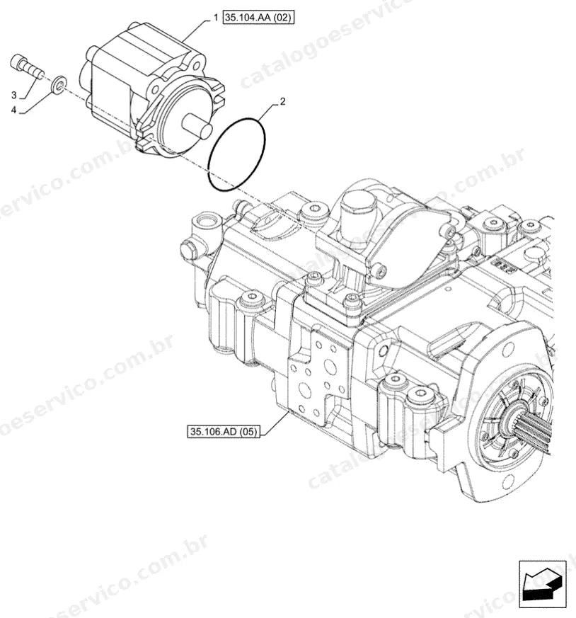 Catálogo de Peças Case CX180D LC — vista explodida de peças, imagem 1