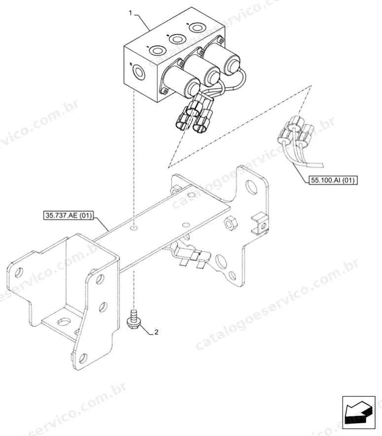 Catálogo de Peças Case CX180D LC — vista explodida de peças, imagem 2