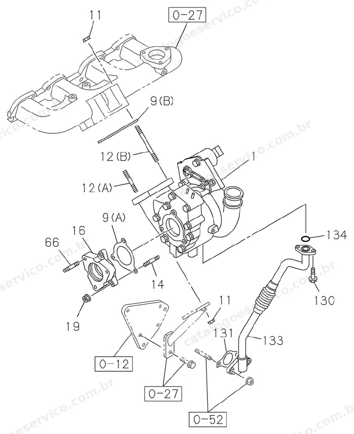 Catálogo de Peças Case CX210C LC — vista explodida de peças, imagem 1