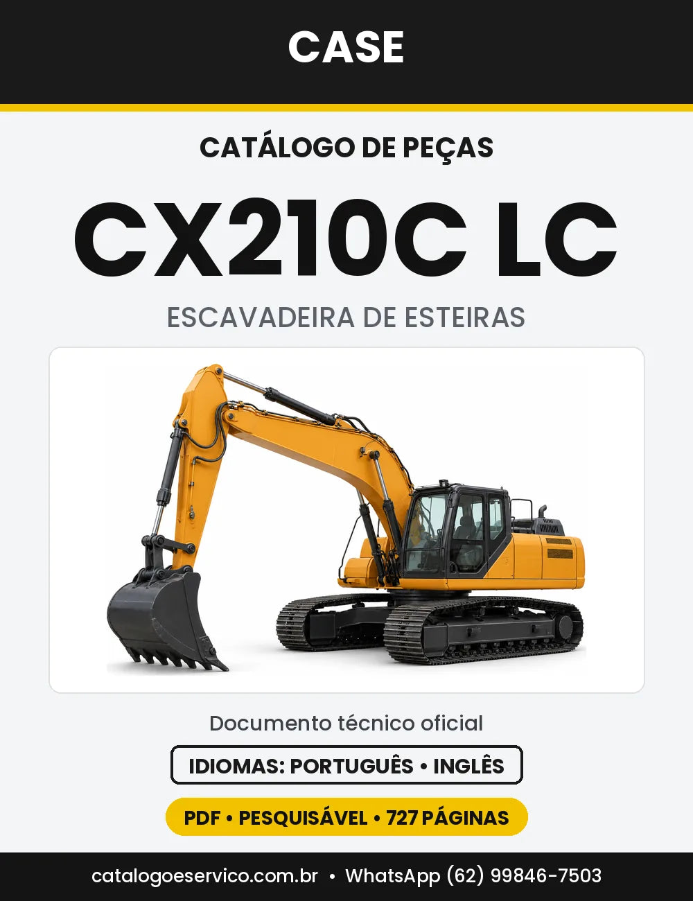Catálogo de Peças Case CX210C LC — capa do catálogo em PDF