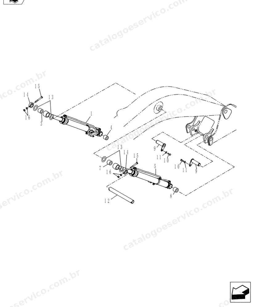 Catálogo de Peças Case CX235C SR — vista explodida de peças, imagem 3