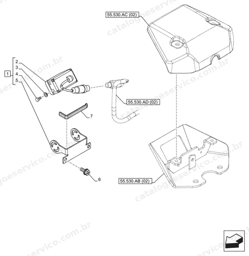 Catálogo de Peças Case CX250D (LC, LC LR, NLC) — vista explodida de peças, imagem 4