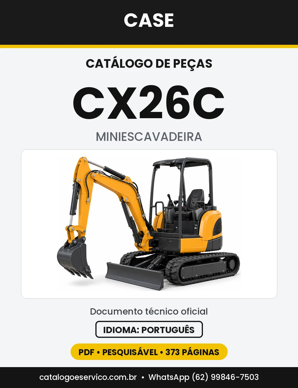 Catálogo de Peças Case CX26C (Cabine e Capota) — versão CX26C — Capota (posto aberto), Tier 4