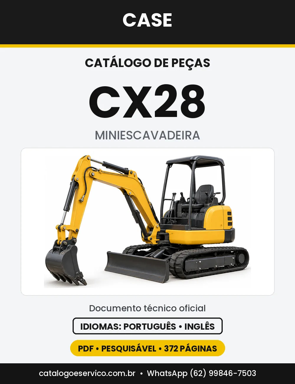 Catálogo de Peças Case CX28 — capa do catálogo em PDF