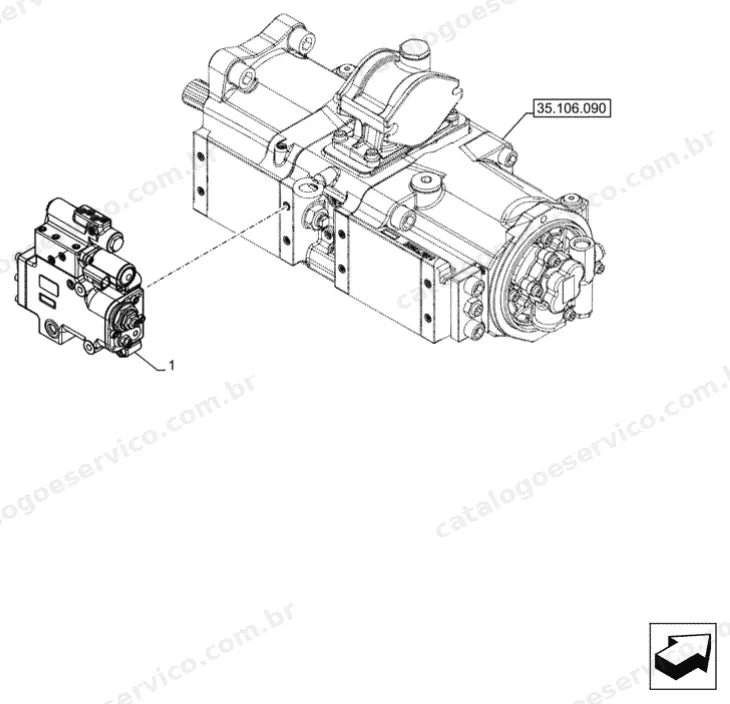 Catálogo de Peças Case CX290D (LC MH e LC SL) — vista explodida de peças, imagem 1