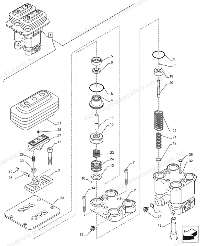 Catálogo de Peças Case CX290D (LC MH e LC SL) — vista explodida de peças, imagem 2