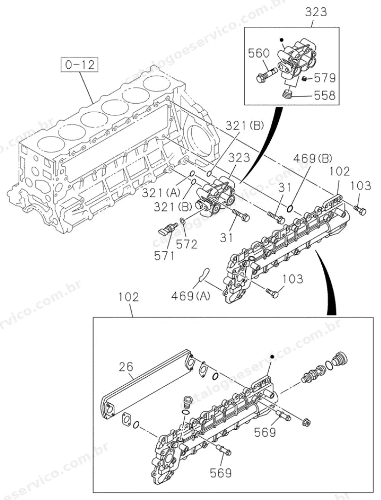 Catálogo de Peças Case CX300C — vista explodida de peças, imagem 1