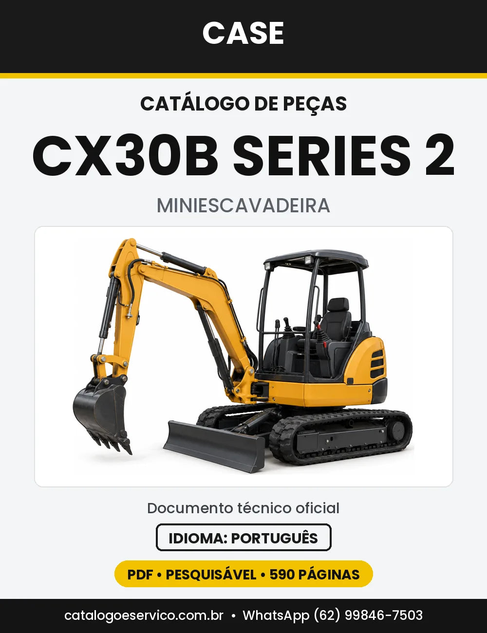 Catálogo de Peças Case CX30B Series 2 — capa do catálogo em PDF