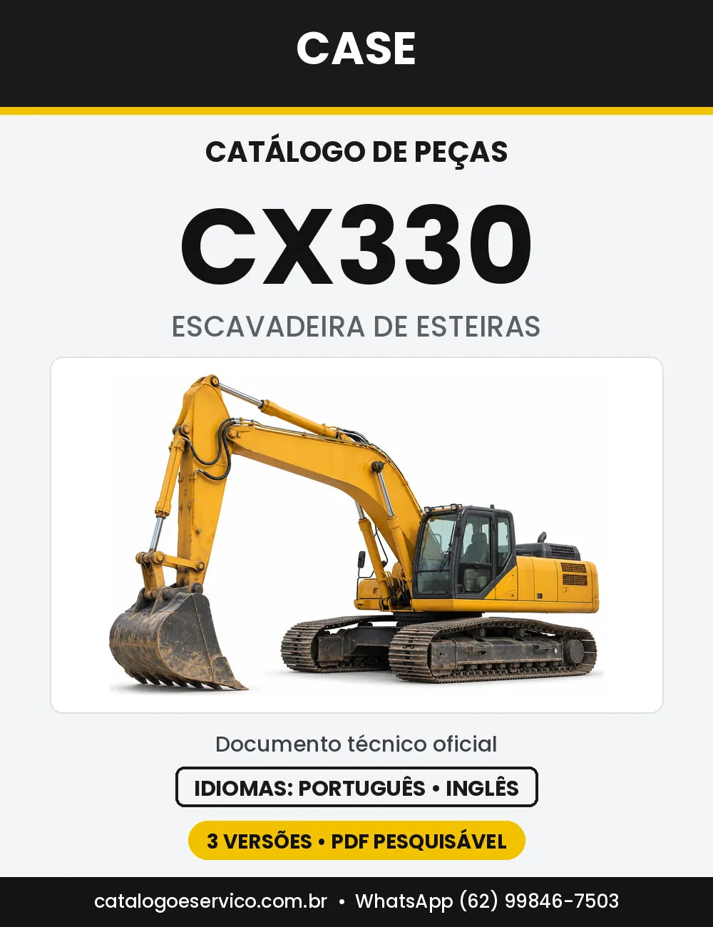 Catálogo de Peças Case CX330 — capa do catálogo em PDF